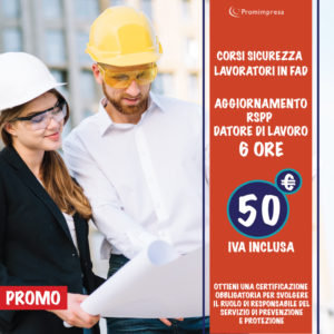 Aggiornamento RSPP Datore di Lavoro 6 ore | Corsi Sicurezza in Fad