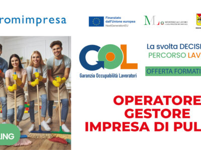 Corso Gratuito OPERATORE GESTORE IMPRESA DI PULIZIA – RE-SKILLING  | Programma GOL