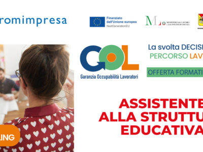 Corso Gratuito ASSISTENTE ALLA STRUTTURA EDUCATIVA – UP-SKILLING  | Programma GOL